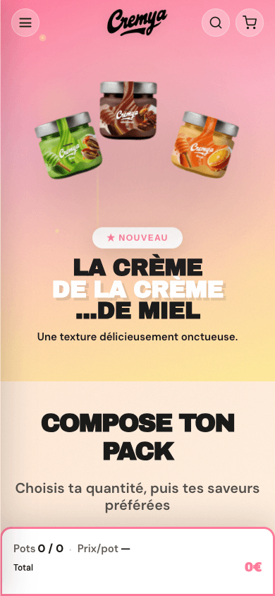 Cremya — vue mobile