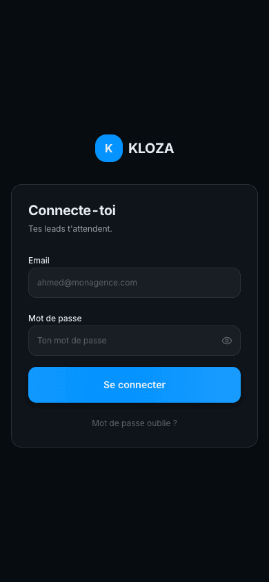 KLOZA — vue mobile